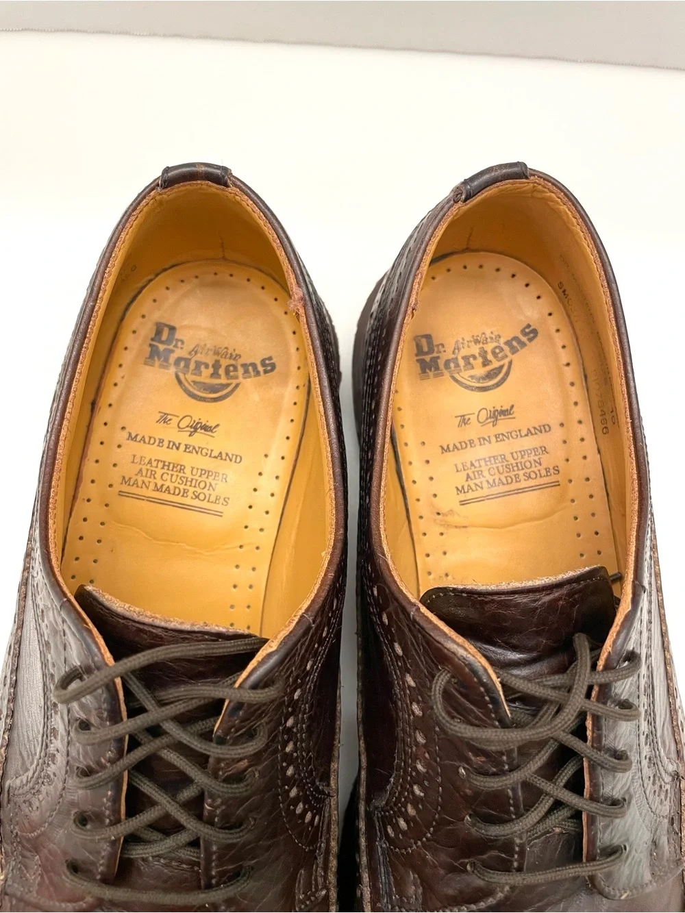 Vintage Dr Martens Wingtip Brogue Shoe Mens US 11 Brown Leather Oxford England